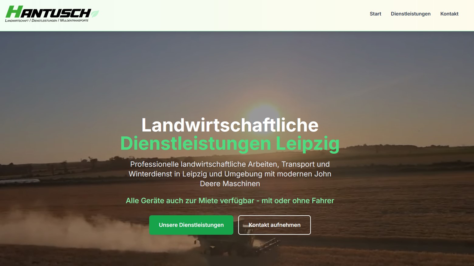Agrar Hantusch – Professionelle Landing Page für Landwirtschaft, erstellt von Aleveit
